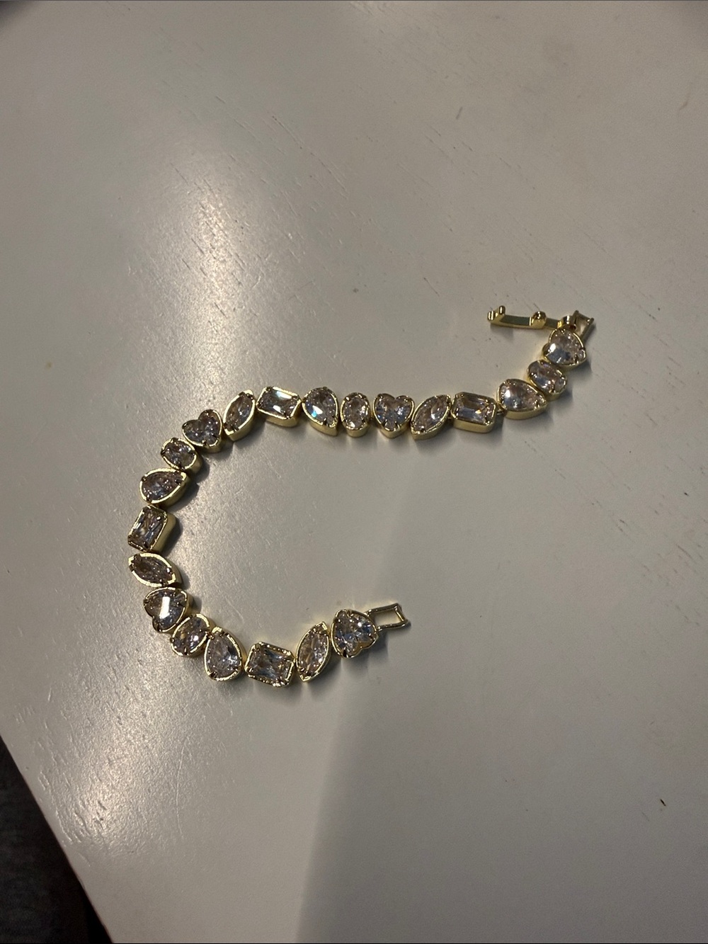 BaubleBar Eva Tennis Bracelet - Gold/Pavé 6.15"